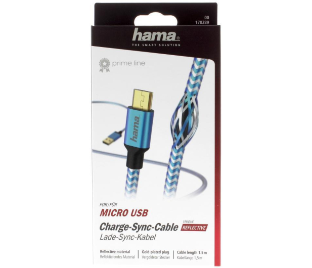 Hama KABEL USB-microUSB 1.5M HAMA REFLECTED niebieski # - 1457237 - zdjęcie 5